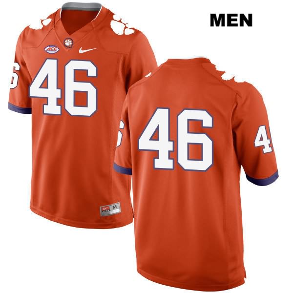 Men's Clemson Tigers #46 John Boyd Stitched Orange Authentic Style 2 Nike No Name NCAA College Football Jersey EJQ4546NS